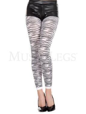 Music Legs Women's Women's Zebra Print Leggings NEW BLK/WHITE ZEBRA